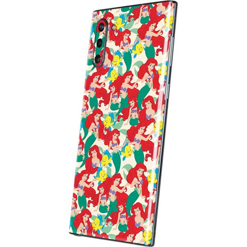 Disney The Little Mermaid Ariel and Flounder Pattern Galaxy Note 10 Skin